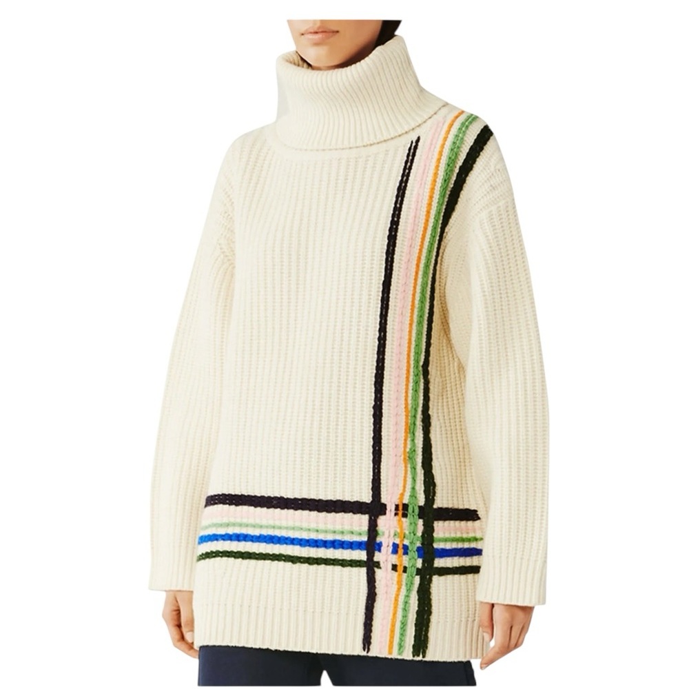 Tory Burch Sport oversized multi-Payne Marino wool sweater size XL